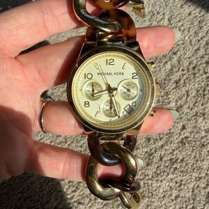 Michael Kors Gold Tortoise Link Watch